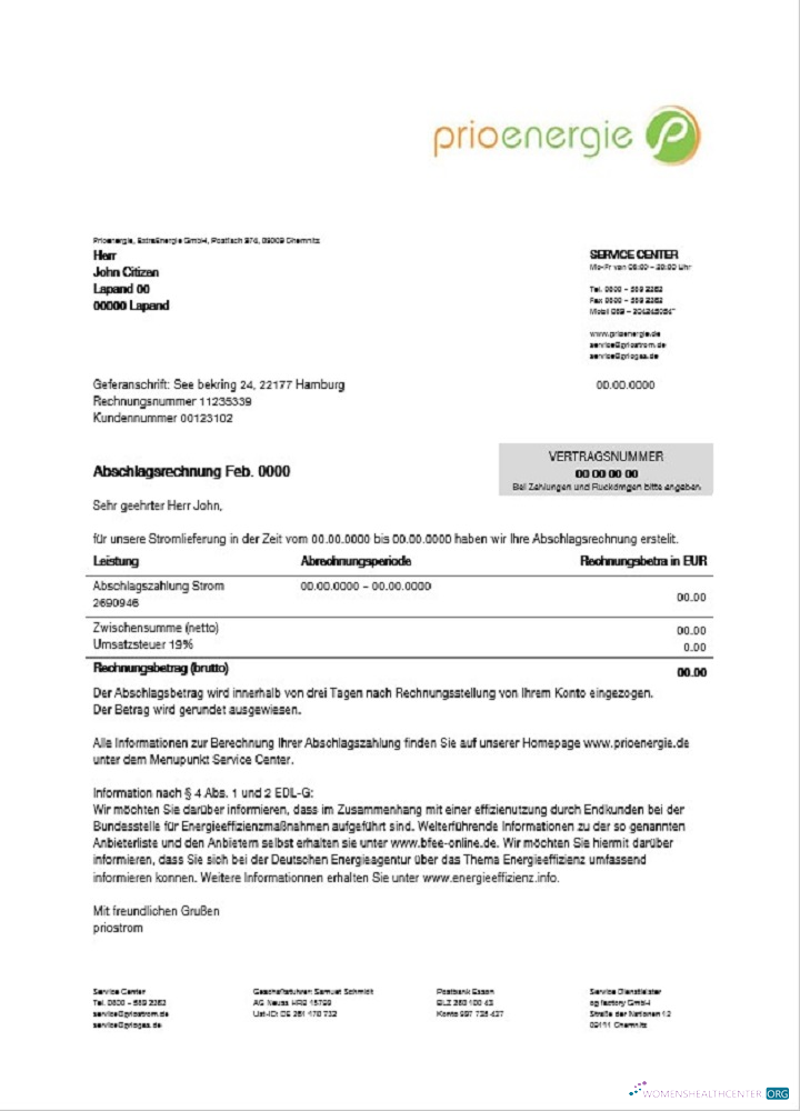 download download Germany Prioenergie proof of address utility bill